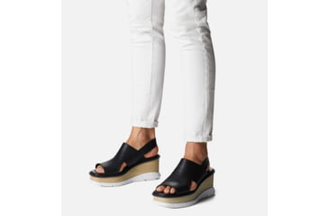 Image of Sorel Joanie III Slingback Wedge Sandals - Womens, Black/White, 9.5 US, 1999411-010-9.5
