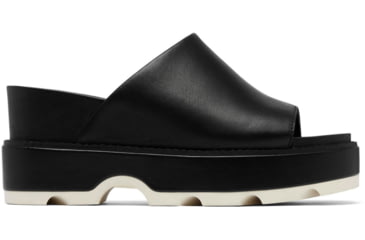 Image of Sorel Joanie IV Slide Wedge Sandals - Womens, Black/Sea Salt, 5.5, 2069791-010-5.5