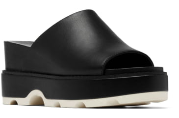Image of Sorel Joanie IV Slide Wedge Sandals - Womens, Black/Sea Salt, 5.5, 2069791-010-5.5