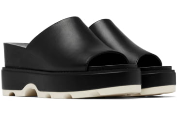 Image of Sorel Joanie IV Slide Wedge Sandals - Womens, Black/Sea Salt, 5.5, 2069791-010-5.5