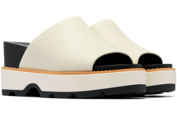 Image of Sorel Joanie IV Slide Wedge Sandals - Womens, Chalk/Black, 5, 2069791-191-5