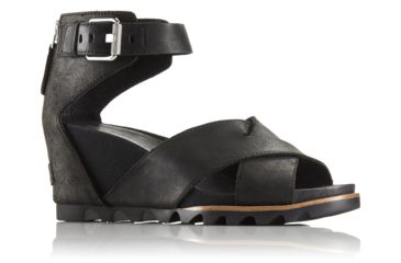 Image of Sorel Joanie Sandal II Leather, Womens, Black, 6 US, 1787341010-6