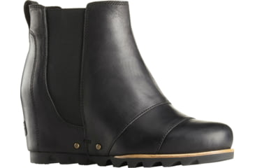 Image of Sorel Lea Wedge 2 Casual Boot - Women's-Black/Quarry-Medium-10.5