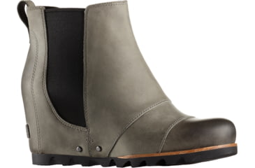 Image of Sorel Lea Wedge 2 Casual Boot - Women's-Dark Grey/Black-Medium-11