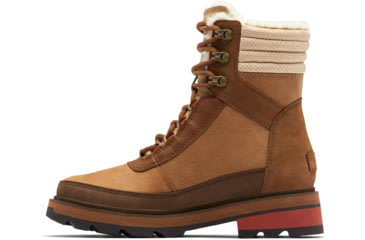 Image of Sorel Lennox Lace Cozy STKD Waterproof Boot - Women's, Velvet Tan, Warp Red, 9.5, 2009271-242-9.5