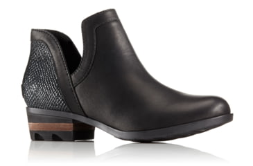 Image of Sorel Lolla Cut-Out Leather Casual Boot, Womens, Black, 7.5 US, 1787961010-7.5