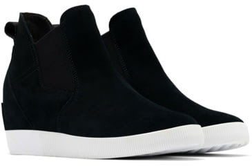 Image of Sorel Out N About Slip-On Wedge Boots - Womens, Black/White, 11, 2033021-010-11