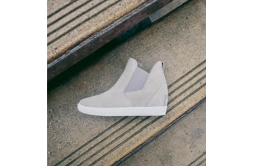 Image of Sorel Out N About Slip-On Wedge Boots - Womens, Chrome Grey/White, 6, 2033021-061-6