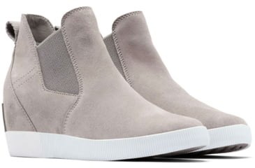 Image of Sorel Out N About Slip-On Wedge Boots - Womens, Chrome Grey/White, 6, 2033021-061-6