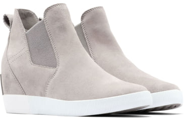Image of Sorel Out N About Slip-On Wedge Boots - Womens, Chrome Grey/White, 8 US, 2033021-061-8