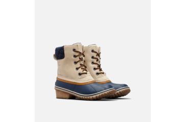 Image of Sorel Slimpack Lace II Rain Boot - Womens, Nubuck-Oatmeal, Colleg, 7.5, 1822091241-7.5