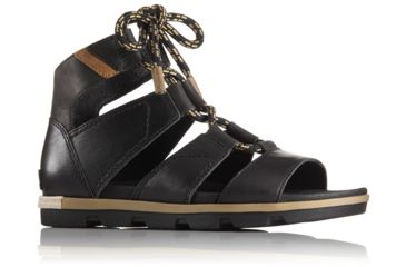 Image of Sorel Torpeda Lace II Sandal, Womens, Black/Sahara, 7 US, 1727321011-7