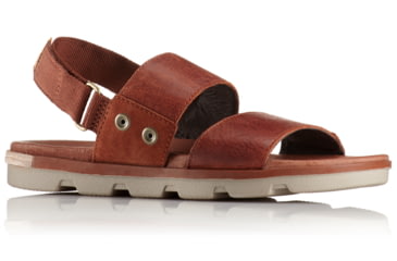 Image of Sorel Torpeda Leather and Suede Sandal, Womens, Rustic Brown/Fossil, 6 US, 1735221295-6