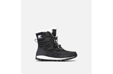 Image of Sorel Youth Whitney Short Lace Boot, Black, Sea Salt, 4, 1767401011-4