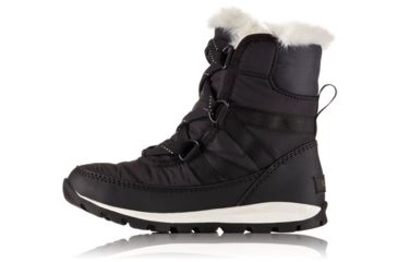 Image of Sorel Youth Whitney Short Lace Boot, Black, Sea Salt, 4, 1767401011-4