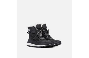 Image of Sorel Youth Whitney Short Lace Boot, Black, Sea Salt, 4, 1767401011-4