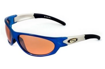 Image of Sos Wraps / Thrasher 1 Sunglasses, Frame - Metallic Blue/silver / Lens - Pc Orange-fm