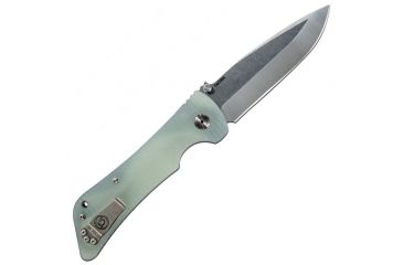 Image of Southern Grind Bad Monkey Folding Drop Point with G10 Handle, Tumbled Satin Blade/Jade Ghost Green G10 Handle, Blade Length 4in SG03030004