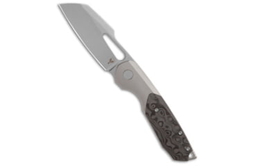 Image of Sparrow Knife Co. Strix Titanium + Carbon Fiber Folding Knife, 3.40in, Bohler M390 Stainless Steel, Sheepsfoot Blade, Carbon Fiber, Titanium, Black/Gray Handle, Black/Gray/Gray, 8.00 inch, BHQ-182657