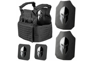 Image of Spartan Armor Systems Achilles NIJ Certified AR550 Package, Small/Extra Large, Black, Adjustable, SA-AR550PKG-AC-BK-FC-SP