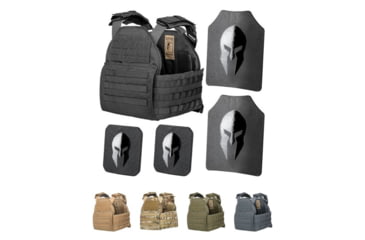 Image of Spartan Armor Systems AR500 Omega Body Armor And 10x12 Sentinel Plate Carrier Package, Black, Coyote Brown, Multi Cam, SparTan Green, Wolf Gray