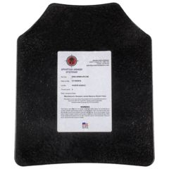 Image of Spartan Armor Systems AR500 Omega Steel Core Body Armor Shooters Cut Set Of Two, Single Curve, Base Coat, Black, 10x12, SAS-AR5001012