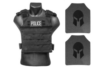 Image of Spartan Armor Systems AR550 Body Armor Active Shooter Kit/police Tactical Gear Single Curve, Base Coat, Coyote Brown, Medium-Extra Large SAS-PKG550-ACTSH-CB-KIT