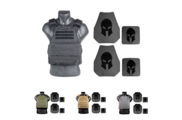 Image of Spartan Armor Systems AR550 Body Armor and Plate Carrier Package, Black, OD Green, Tan, Wolf Gray