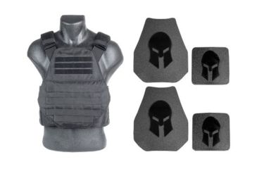 Image of Spartan Armor Systems AR550 Body Armor And Swimmers Cut Plate Carrier Package special, Black, Medium-Extra Large, AR5-SPW-BK-SPEC-KIT1, EDEMO1