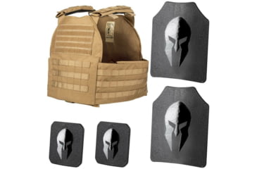 Image of Spartan Armor Systems Legion XL And Omega AR500 Body Armor Package, 2XL/4XL, Coyote Brown, Adjustable, SA-AR500PKG-LEGION-XL-CB-SP