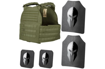 Image of Spartan Armor Systems Legion XL And Omega AR500 Body Armor Package, 2XL/4XL, Spartan Green, Adjustable, SA-AR500PKG-LEGION-XL-SG-SP