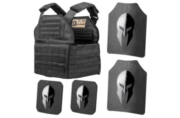 Image of Spartan Armor Systems Shooters Cut And Omega AR500 Body Armor Package, Small/Extra Large, Black, Adjustable, SA-AR500PKG-SHPC-BK-SP