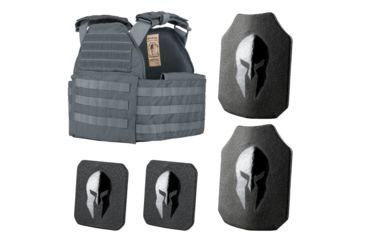 Image of Spartan Armor Systems Spartan Armor/Sentinel Plate Carrier and AR550  Level III Body Armor Package, Wolf Gray, Adjustable, SAS-PKG500-STNL-GG-FC-KIT, SAS-PKG500-STNL-GG-FC-KIT