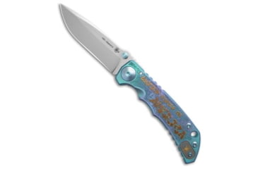 Image of Spartan Blades Spartan Blades Harsey Folder Special Edition Engraved Graffiti 3.8" SW, Blue/Gold, CPM MagnaCut, adult, BHQ-217556