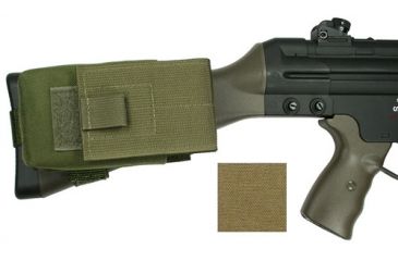 Image of Specter Gear G3/HK91 Buttstock Magazine Pouch, Holds (1) 20 rd. 7.62x51mm Magazine, Fits Fixed Stocked G3/HK91 Type Rifles, Coyote, Coyote 840-COY