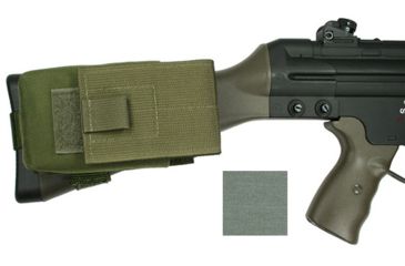 Image of Specter Gear G3/HK91 Buttstock Magazine Pouch, Holds (1) 20 rd. 7.62x51mm Magazine, Fits Fixed Stocked G3/HK91 Type Rifles, Foliage Green, Green 840-FG