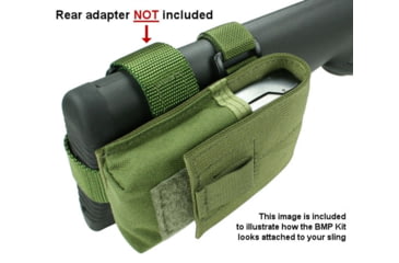 Image of Specter Gear Mini-14 Buttstock Magazine Pouch BMP Kit, Holds 1, 20 rd. 5.56mm Magazine, No Rear Adapter Provided, Olive Drab Green, 910 OD