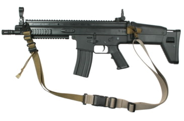 Image of Specter Gear Raider 2 Point Tactical Sling, FN SCAR, Braided Lanyard, Emergency Release, Coyote Tan, 727 COY-ERB-BL