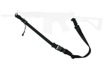 Image of Specter Gear Raider 2 Point Tactical Sling, Universal, sling only, no adapters provided, Braided Lanyard, Emergency Release, Black, 541 BLK-ERB-BL