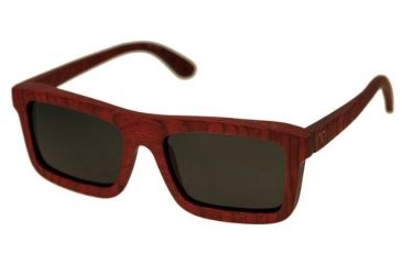 Image of Spectrum Clark Wood Sunglasses, Cherry Frame, Black Lens, One Size, SSGS119BK