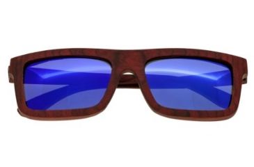 Image of Spectrum Clark Wood Sunglasses, Cherry Frame, Blue Lens, One Size, SSGS119BL