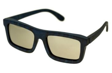 Image of Spectrum Knox Wood Sunglasses, Blue Frame, Silver Lens, Blue/Silver, One Size, SSGS115SR