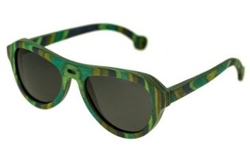 Image of Spectrum Sunglasses Lopez S111bk Sunglasses, Green Stripe FRAME, Black Lens SSGS111BK