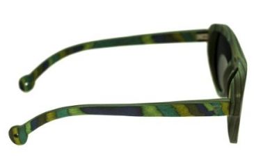 Image of Spectrum Lopez Wood Sunglasses, Green Stripe Frame, Black Lens, Green Stripe/Black, One Size, SSGS111BK