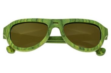 Image of Spectrum Morrison Wood Sunglasses, Green Frame, Gold Lens, Green/Gold, One Size, SSGS108GD
