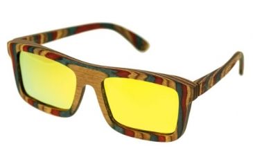 Image of Spectrum Philbin Wood Sunglasses, Multi Frame, Gold Lens, Multi/Gold, One Size, SSGS116GD