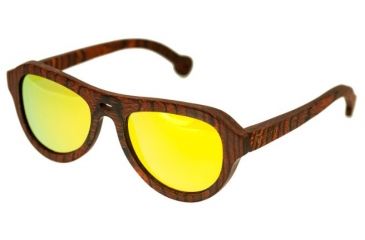 Image of Spectrum Stroud Wood Sunglasses, Orange Frame, Black Lens, Orange/Gold, One Size, SSGS110GD