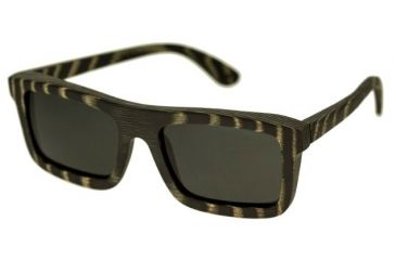 Image of Spectrum Ward Wood Sunglasses, Black Stripe Frame, Black Lens, Black Stripe/Black, One Size, SSGS117BK