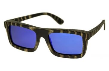 Image of Spectrum Sunglasses Ward S117bl Sunglasses, Black Stripe Frame, Blue Lens SSGS117BL