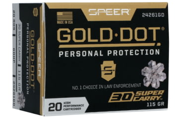 Image of Speer 30 Super Carry 115 Grain GDHP Nickle Plated Brass Centerfire Pistol Ammo, 20 Rounds, 24261GD